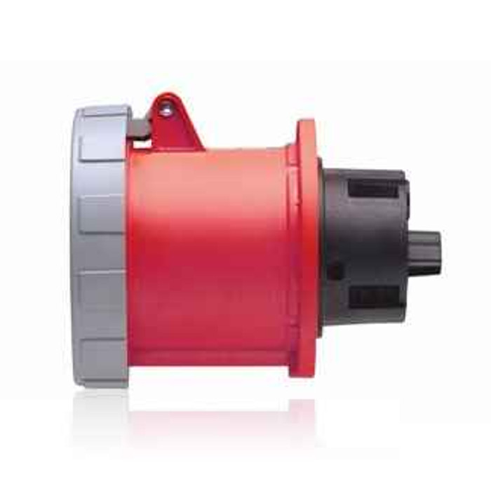 Leviton 4100R7W 100 Amp, 480 Volt 3-Phase, 3P, 4W, Outlet North American Pin & Sleeve Receptacle, Industrial Grade, IP67, Watertight - RED