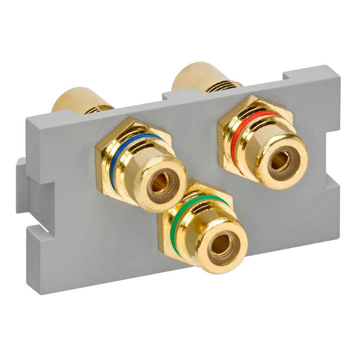 Leviton 41292-3DG RCA Component Feedthrough MOS Connector, Grey