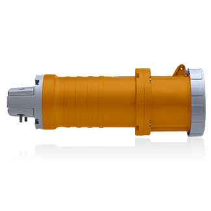 Leviton 4100C12W 100 Amp, 125/250 Volt, 3P, 4W, North American Pin & Sleeve Connector, Industrial Grade, IP67, Watertight - ORANGE