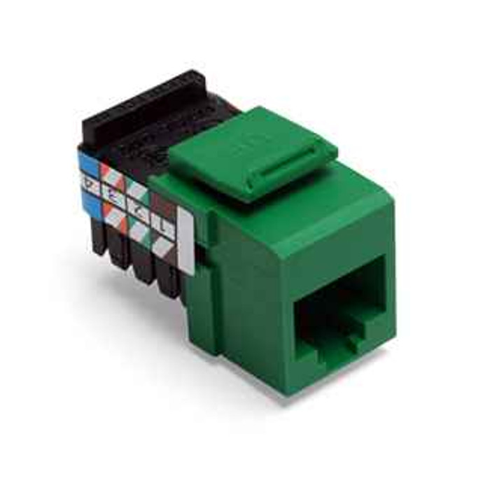 Leviton 41108-RV8 Voice Grade QuickPort Connector, 8P8C, Green