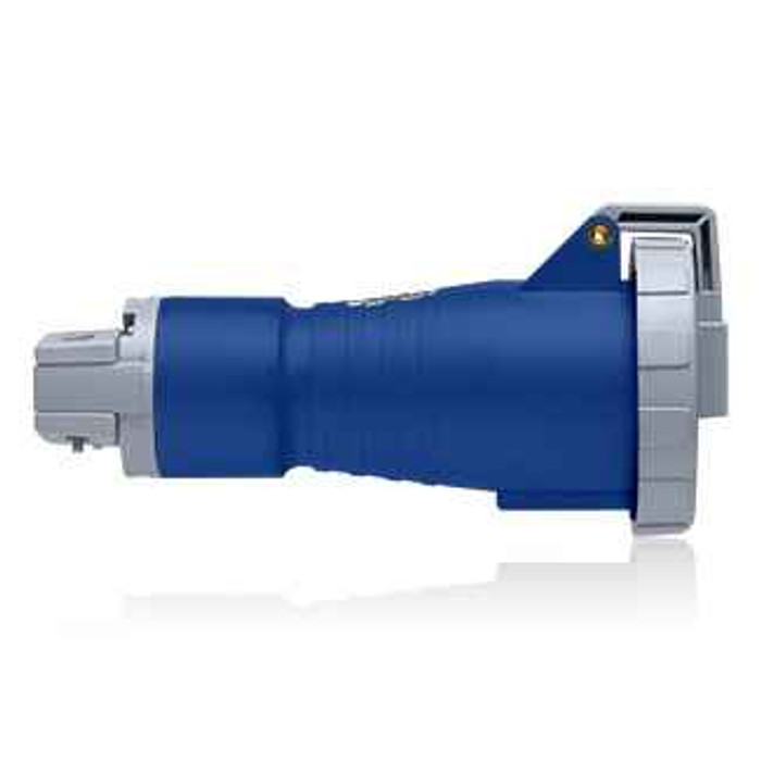 Leviton 420C9W 20 Amp, 250 Volt 3-Phase, 3P, 4W, North American Pin & Sleeve Connector, Industrial Grade, IP67, Watertight - BLUE