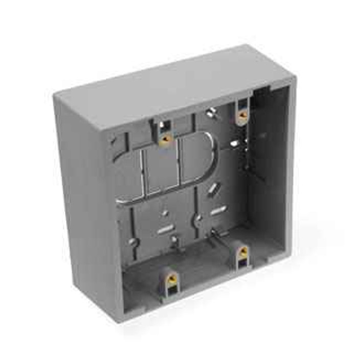 Leviton 42777-2GA Surface-Mount Back Box, Dual Gang, 1.89" Box Depth, Grey