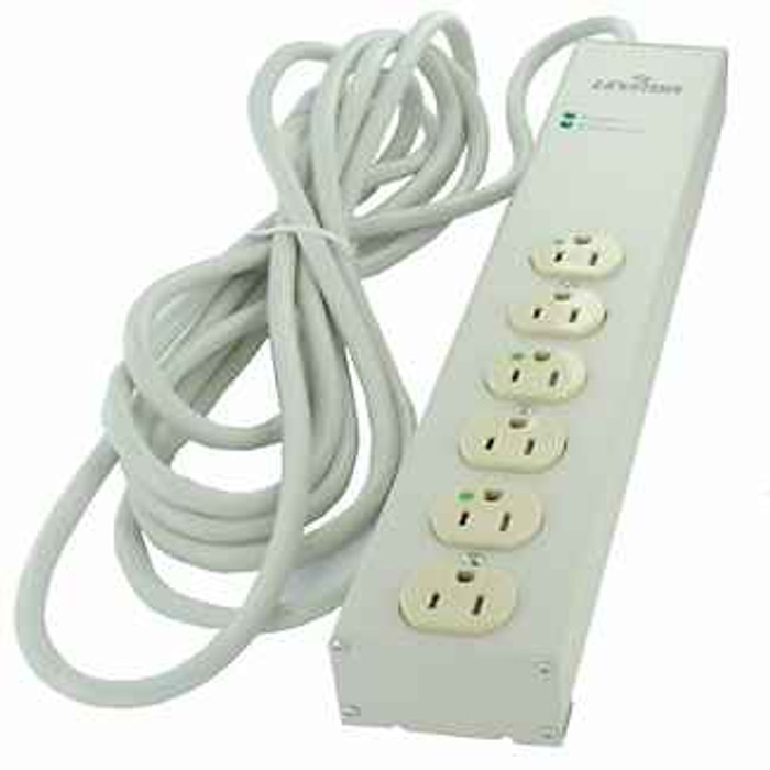 Leviton 5300-H15 1449 3rd Edition, 125 Volt 15 Amp Surge Protected, 6-Outlet-HG Strip No Switch, 952 Joules, 15 Feet 14-3 SJT Cord Length, Aluminum Housing - BEIGE