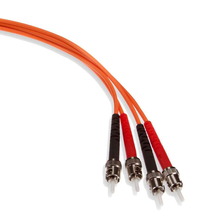 Leviton 50DST-M01 Economy Patch Cord, 50/125 um Multimode OM2, OFNR Duplex, ST-ST, 1m