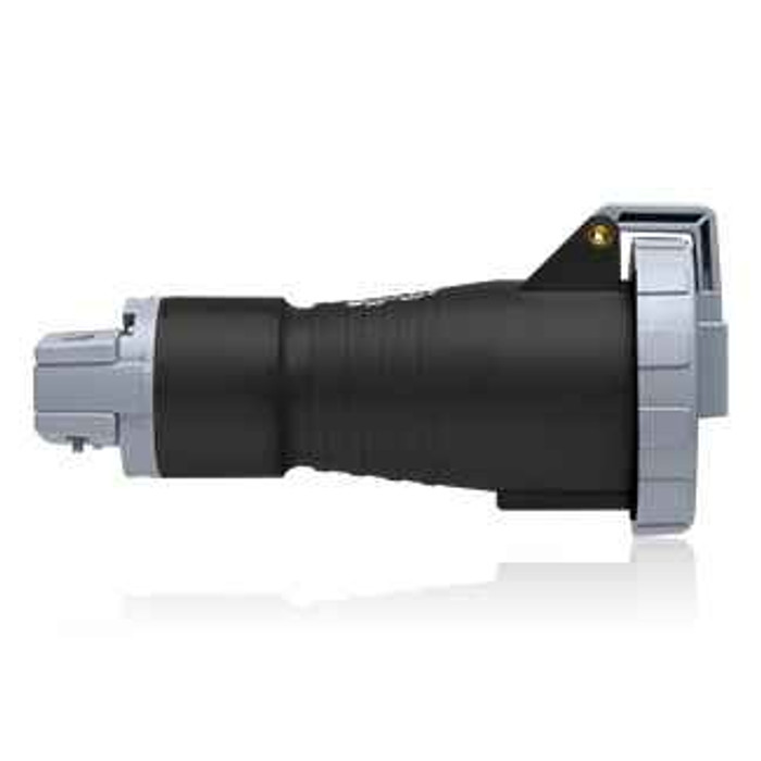 Leviton 520C5W 20 Amp, 347/600 Volt 3-Phase WYE, 4P, 5W, North American Pin & Sleeve Connector, Industrial Grade, IP67, Watertight - BLACK