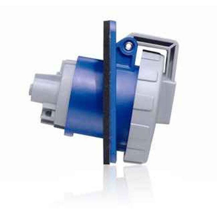 Leviton 430R9W 30 Amp, 250 Volt 3-Phase, 3P, 4W, Outlet North American Pin & Sleeve Receptacle, Industrial Grade, IP67, Watertight - BLUE
