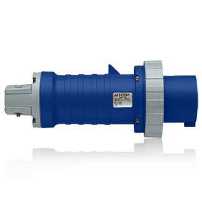 Leviton 560P9W 60 Amp, 120/208 Volt 3-Phase WYE, 4P, 5W, North American-Rated Pin & Sleeve Plug, Industrial Grade, IP67, Watertight - BLUE