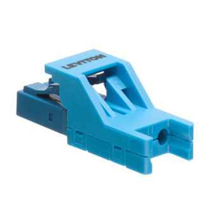 Leviton 4999K-LLC Secure Keyed LC Anaerobic Adhesive Duplex Connector, Keyed Color is Blue, use with Multimode or Single-mode fiber type applications.