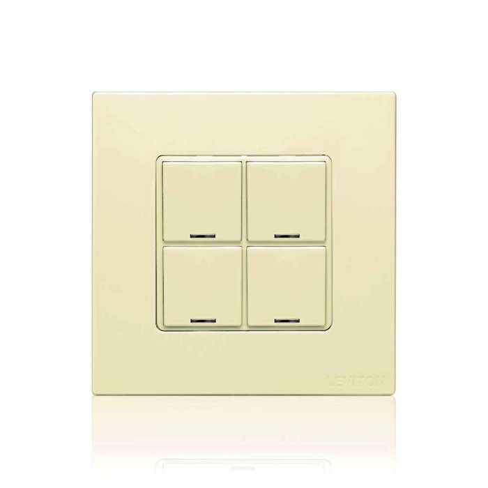 Leviton CKDBK-40I DLV Color Change Kit, IEC BS, 4 Buttons, Color: Ivory