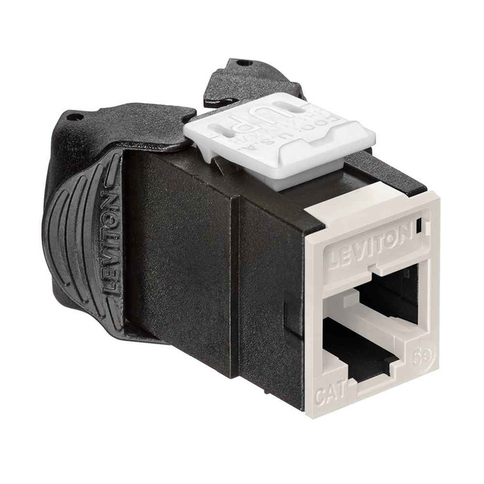 Leviton 5EUJK-RT5 Atlas-X1 Cat 5e UTP QuickPort Jack, Light Almond