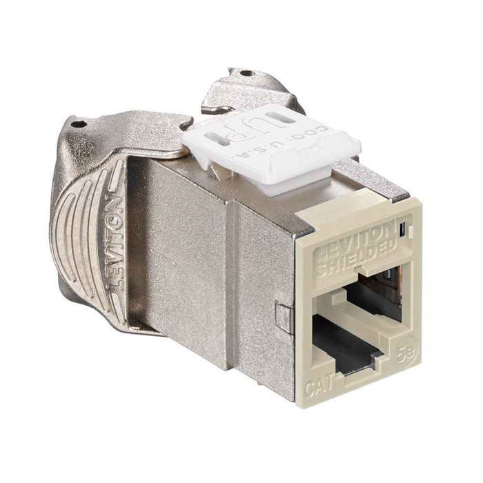 Leviton 5ESJK-RI5 Atlas-X1 Cat 5e Shielded QuickPort Jack, Ivory