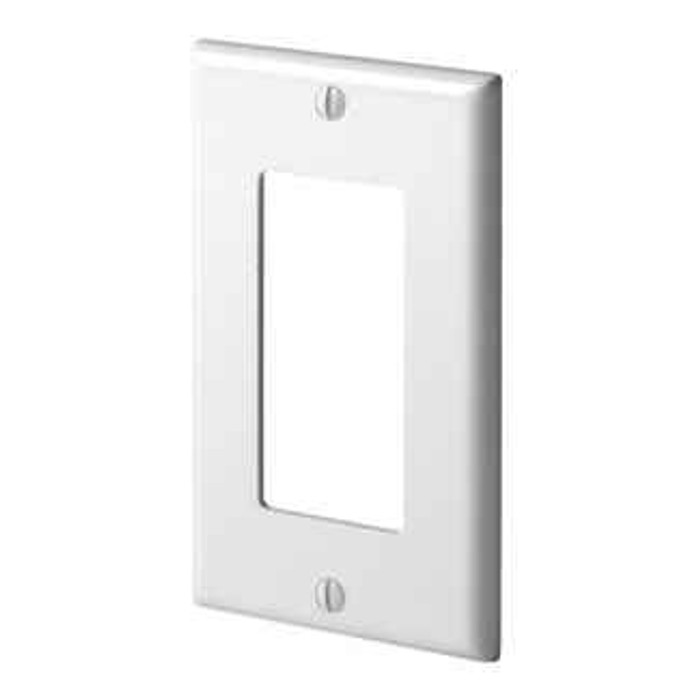 Leviton 80401-GFI 1-Gang Decora/GFCI Device Decora Wallplate, Standard Size, Thermoplastic Nylon, Device Mount, Hot Stamped GFCI Protected, Lettering Size 3/16-Inch - Ivory