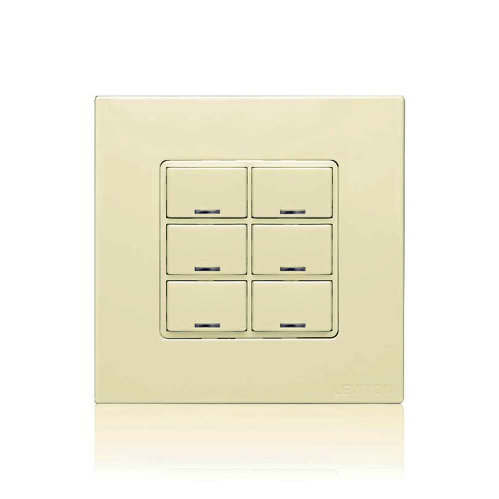 Leviton CKDBK-60I DLV Color Change Kit, IEC BS, 6 Buttons, Color: Ivory