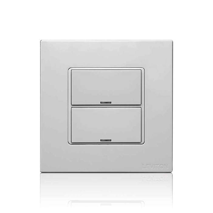 Leviton CKDBK-20G DLV Color Change Kit, IEC BS, 2 Buttons, Color: Gray