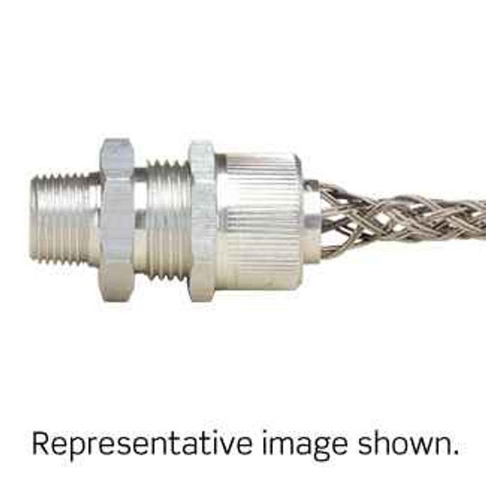 Leviton L7750 1-1/2 Inch, Straight, Male, Aluminum Body, Deluxe Cord Sealing Strain-Relief, 1.562 - 1.687 Cord Range