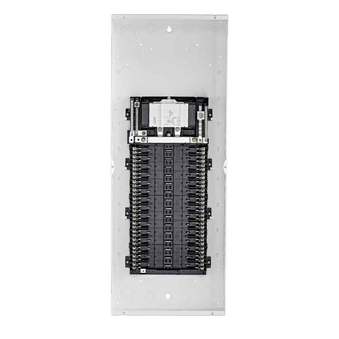 Leviton LP310-MB Indoor Load Center, NEMA 1 with Main Circuit Breaker, 100 Amp, 30 Spaces, 22 KA Interrupt Rating, Enclosure and Interior Only