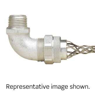 Leviton L7765 3/4 Inch, 90-Degree, Male, Aluminum Body, Deluxe Cord Sealing Strain-Relief, .250 - .375 Cord Range