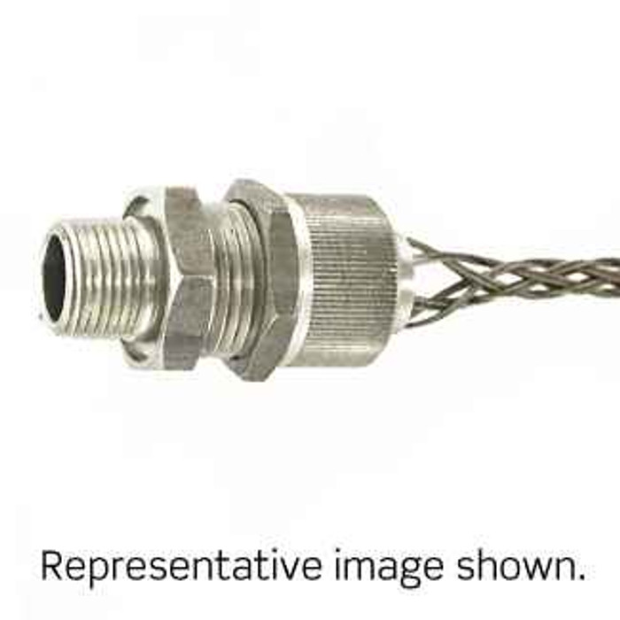 Leviton L7707 1/2 Inch, Straight, Male, Aluminum Body, Deluxe Cord Sealing Strain-Relief, .375 - .500 Cord Range