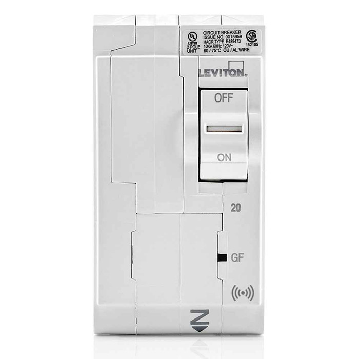 Leviton LB220-GS 20A Smart GFCI 2-Pole Branch Circuit Breaker