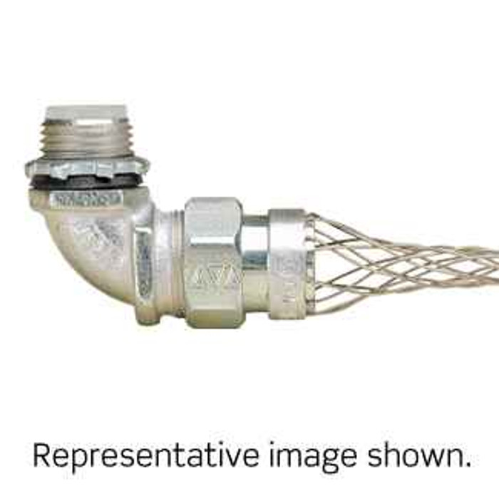 Leviton L7924 3 Inch, 90-Degree, Male, Malleable Iron Body, Liquid-Tight Metal Core Conduit, Strain-Relief Grip