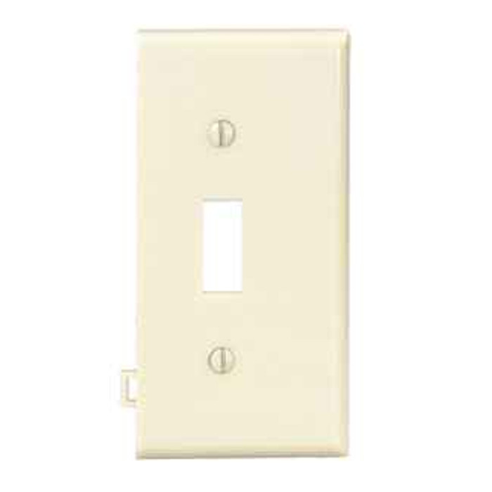 Leviton PSE1-I 1-Gang Toggle Device Switch Wallplate, Sectional, Thermoplastic Nylon, Device Mount, End Panel - Ivory