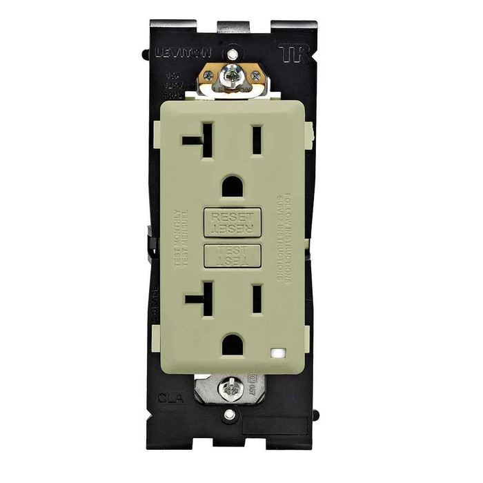 Leviton RGF20-PS Renu® Tamper-Resistant Self-Test SmartlockPro GFCI Outlet RGF20-0PS, 20A-125V, in Prairie Sage