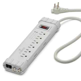 Leviton S1000-PTC Office grade surge strip with ABS plastic enclosure; 120V/15A; 6 ft cord with 5-15Pplug; (6) NEMA 5-15R outlets; 25kA Max Surge Current; 1010 Joules; RJ-11 and Coax Protection - BEIGE