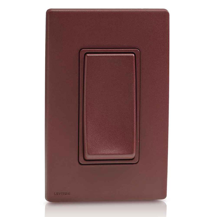 Leviton RE151-DG Renu® Switch RE151-DG for Single Pole Applications, 15A-120/277VAC, in Deep Garnet