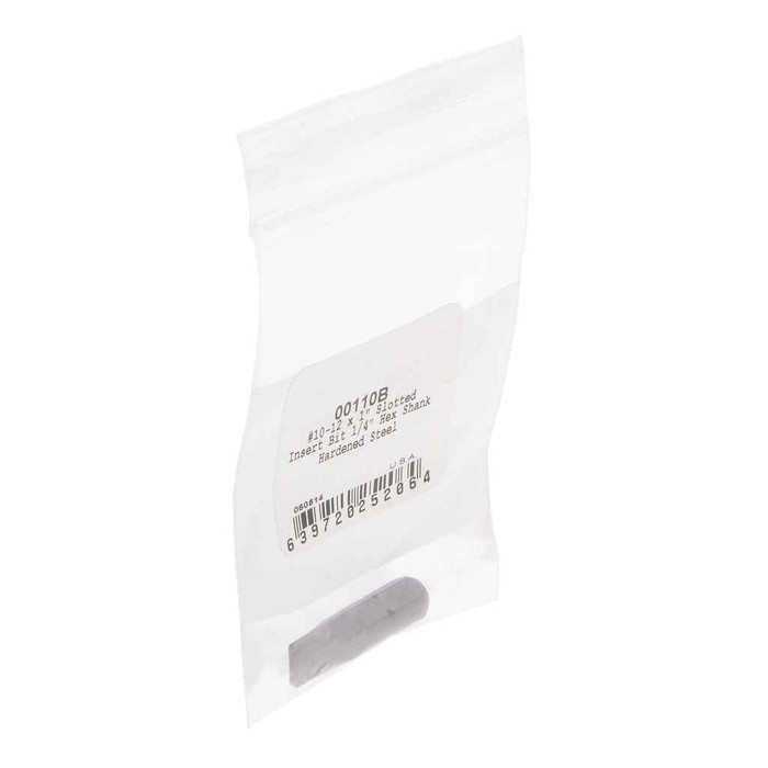 Metallics 00110B Screwdriver Bit Hx 1/4" Slotted 10-12 Point 10-12 1" (1pc)