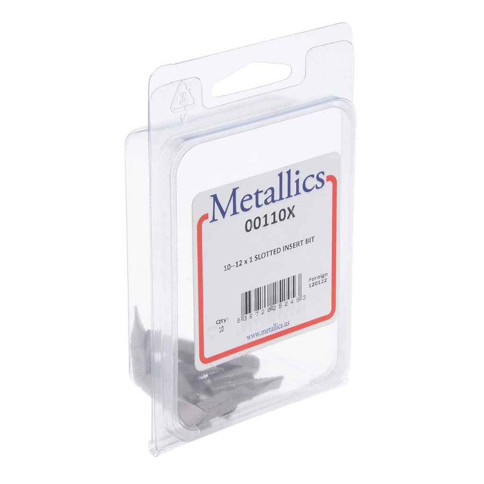 Metallics 00110X Power Bit Insert Bit 10-12 Slotted1" (10pcs)
