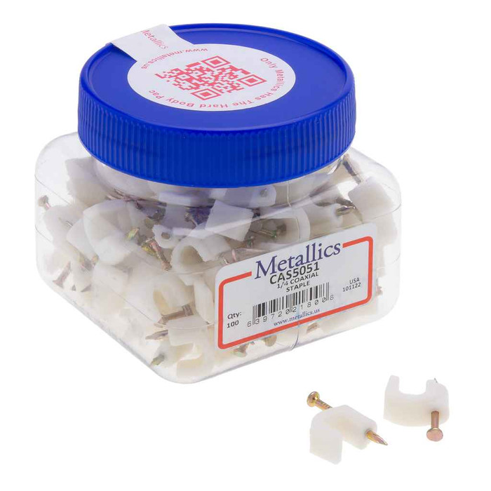 Metallics CAS5051 Staples 1/4 Coaxial Stpl Plastic (Bag 100)