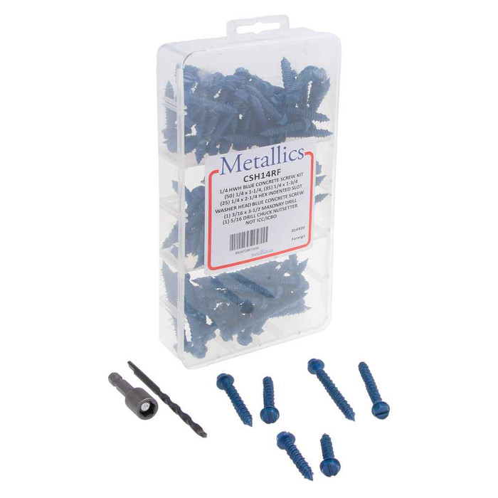 Metallics CSH14RF Anchors 1/4 Hwh 5/16Hd Sl Blu Conc Scr St-zn (Trey 112)