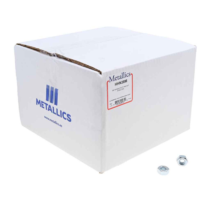 Metallics HHN38M Nut 3/8-16 Hvy Hx Nut St-Zn (1000pcs)