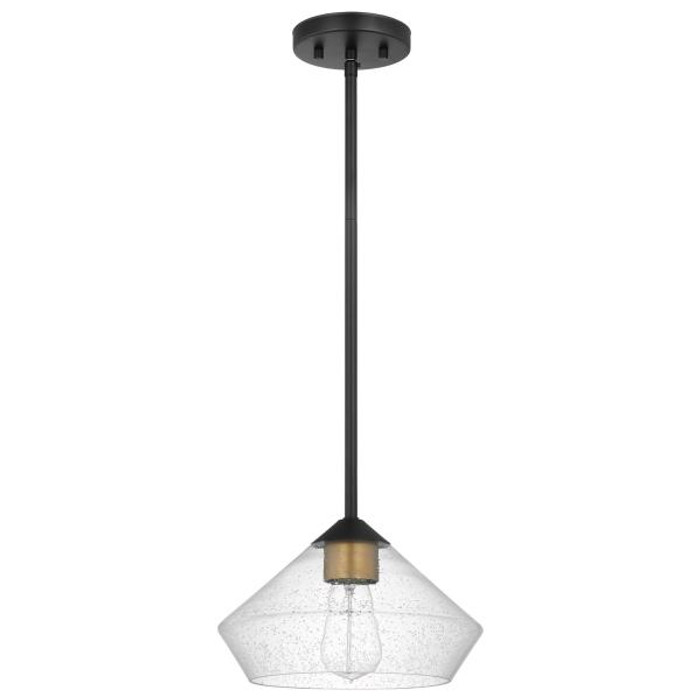 NUVO Lighting NUV-60-7682 Starlight - 1 Light Mini Pendant - Medium Base - 60 Watt - Matte Black Finish: Clear Seeded Glass