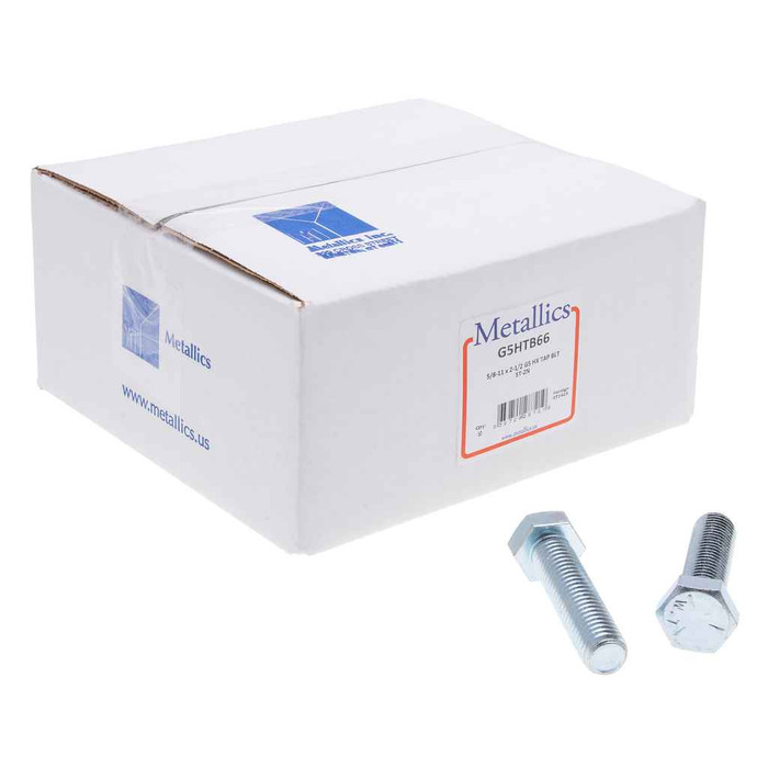 Metallics G5HTB80 Bolts 5/8-11 X 6 G5 Hx Tap Blt St-zn (Box 50)