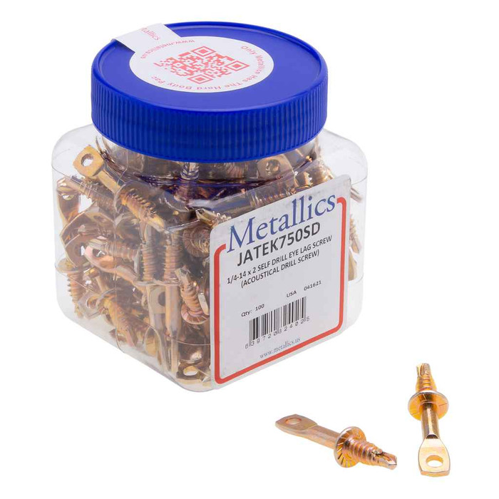 Metallics JATEK750SD I-Lag Screws 1/4-14 x 2in S-Dr YZn (Jar 100)