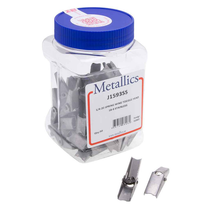 Metallics J1593SS Anchors 1/4-20 S-Wing Tog Hd SS (Jar 50)