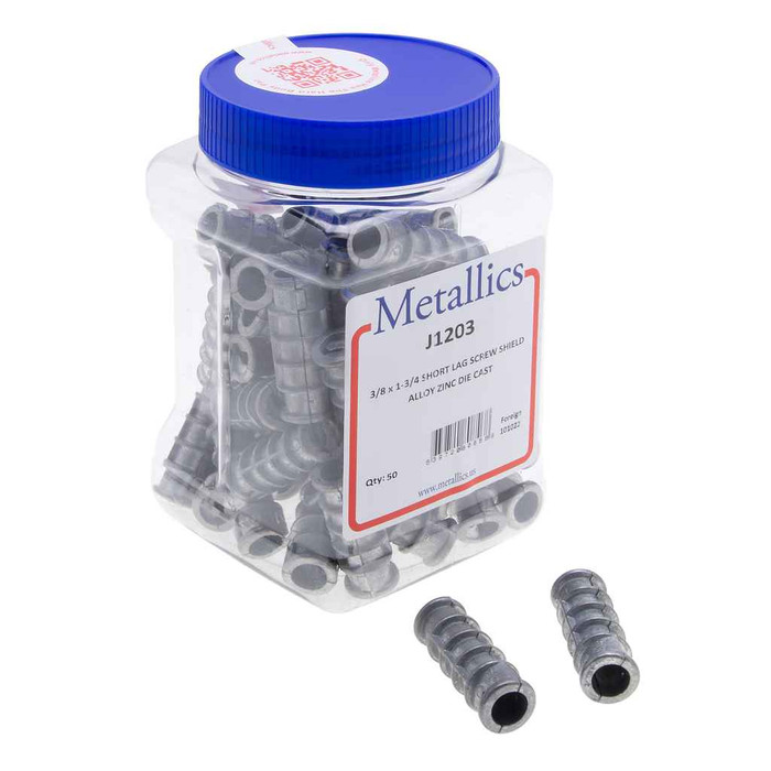 Metallics J1203 Anchors 3/8 X 1-3/4 Lag Scr Shield Zn-al (Jar 50)