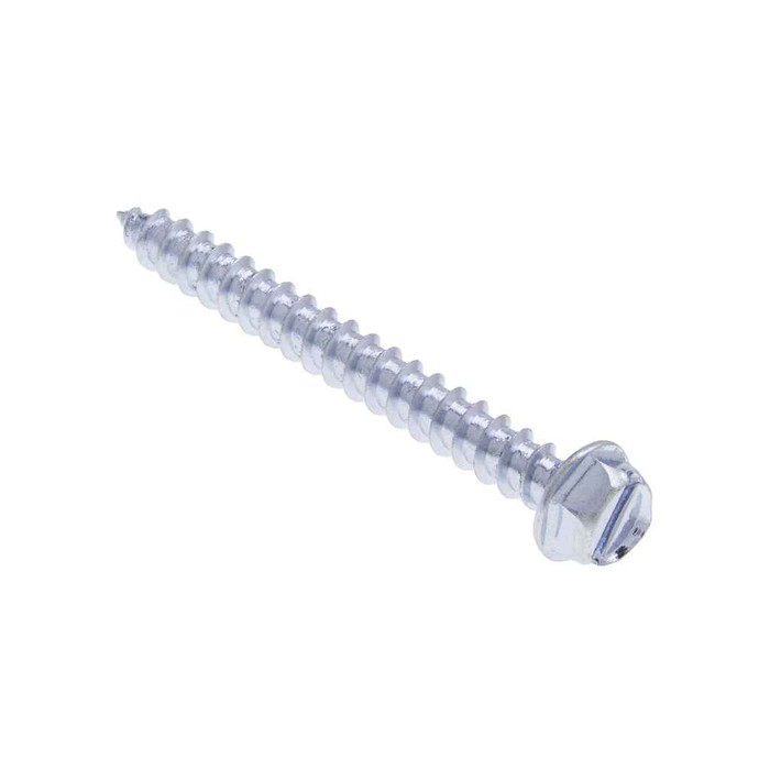 Metallics JDS172SS 12 x 1-1/4 in. 5/16 Indented Hex Head Slotted Sharp Point Tapping Screws - 18-8 Stainless - 100qty