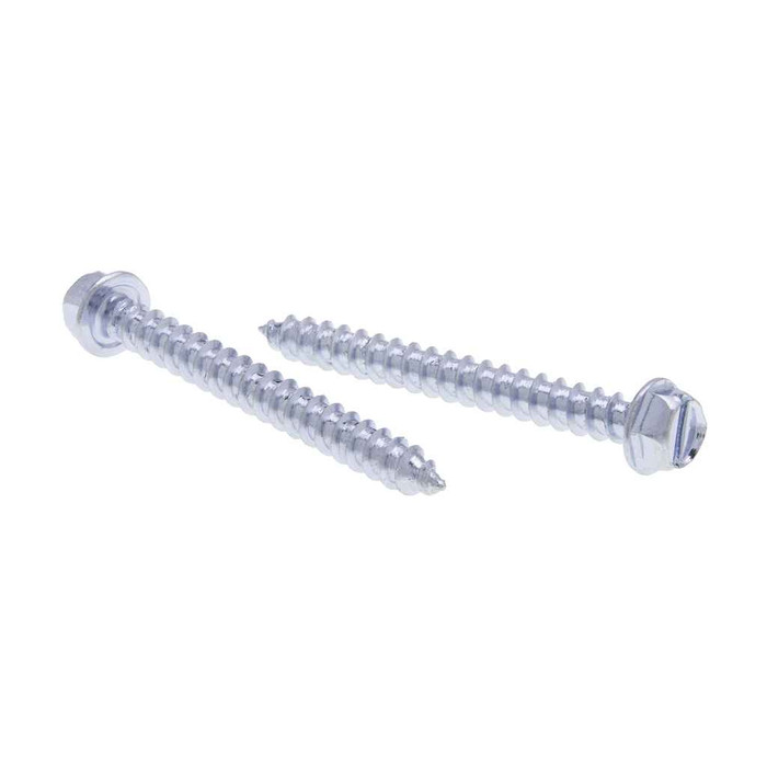Metallics JDS157SS 8 x 1-1/2 in. 1/4 Indented Hex Head Slotted Sharp Point Tapping Screws - 18-8 Stainless - 100qty