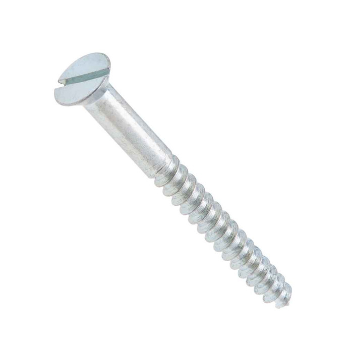 Metallics JFW133 8 x 1-1/4 in. Flat Head Slotted Wood Screws - Steel Zinc - 100qty