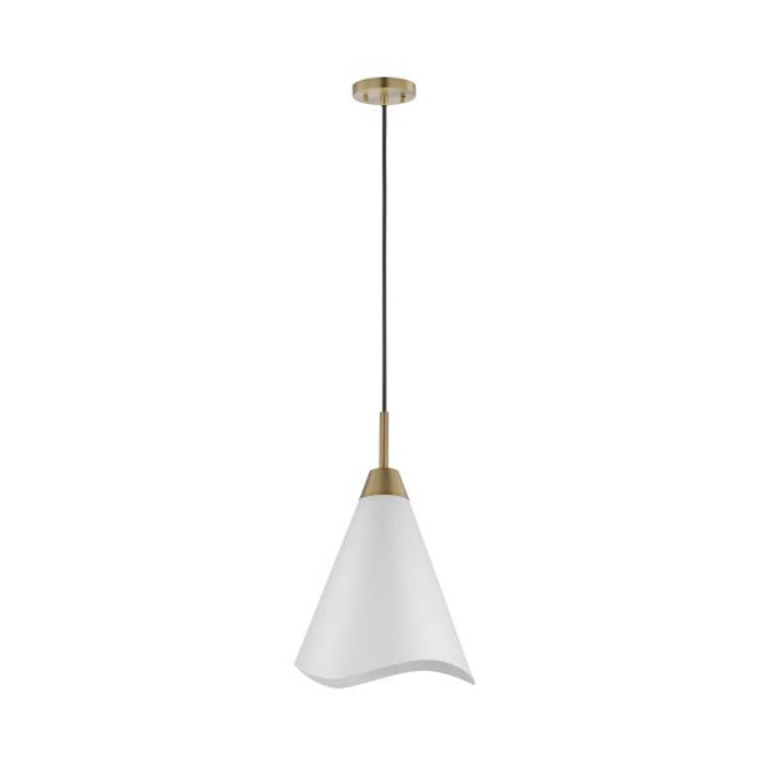 NUVO Lighting NUV-60-7474 Tango - 1 Light - Medium Pendant - Matte White with Burnished Brass