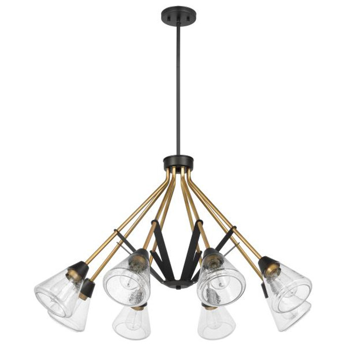 NUVO Lighting NUV-60-7686 Starlight - 8 Light Chandelier - Medium Base - 60 Watt - Matte Black Finish - Clear Seeded Glass