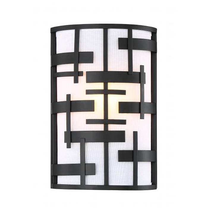 NUVO Lighting NUV-60-6431 Lansing - 2 Light - Wall Sconce with White Fabric Shade