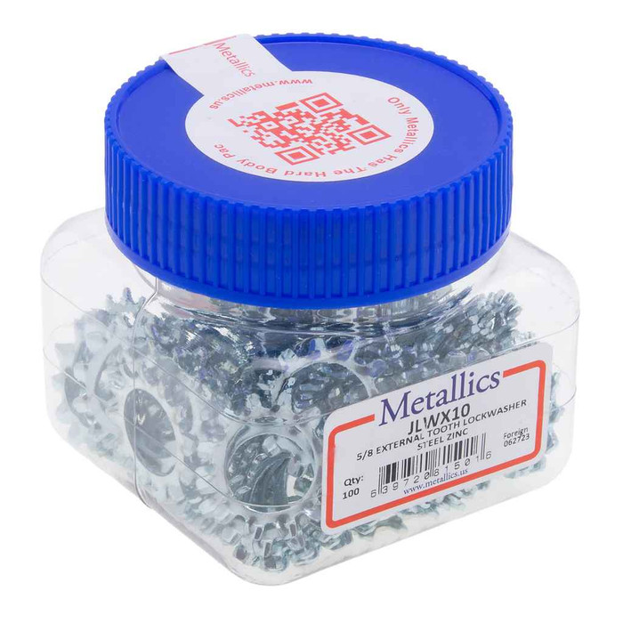 Metallics JLWX5SS Washers 10 Ext Tooth Lock SS (Jar 100)