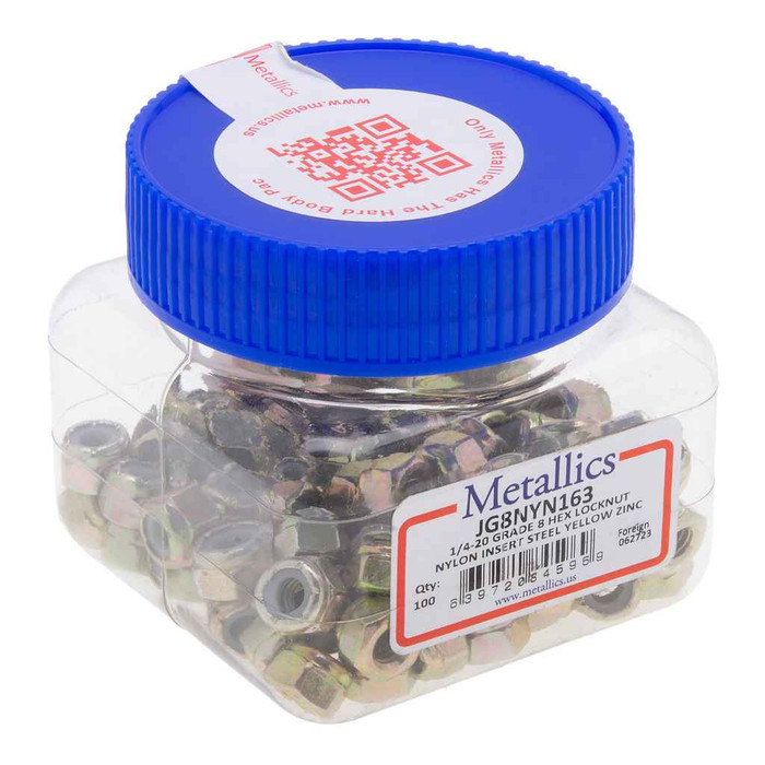 Metallics JG8NYN167 Nuts 5/8-11 G8 Hx Ny-Ins Locknut St-Yz (Jar 25)