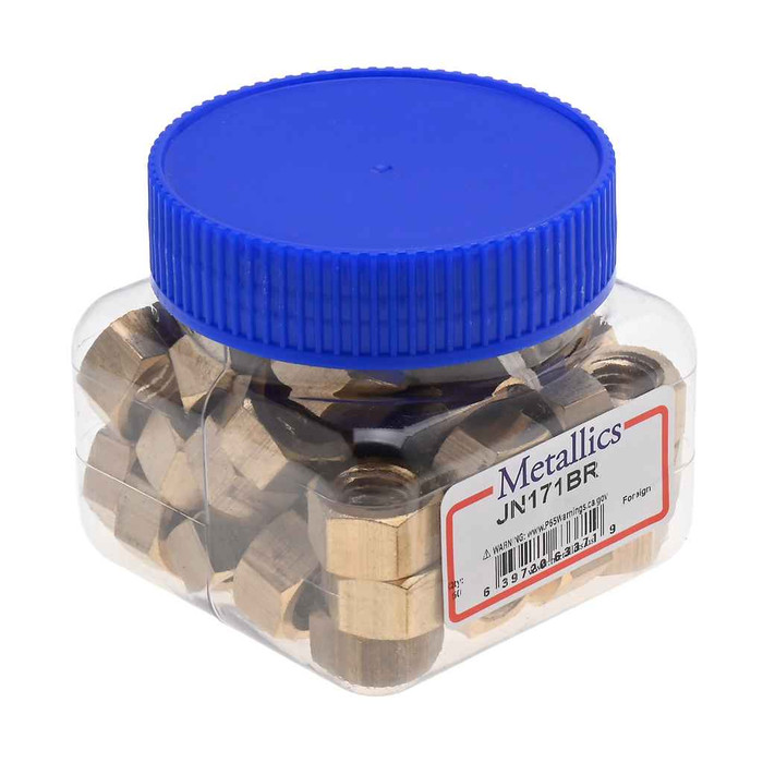 Metallics JN168BR Nuts 3/4-10 Hx Nut Br (Jar 25)