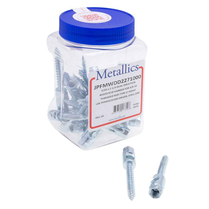 Metallics JPFMWDD2271000 Hangermate 5/16 X 2-1/4 Dual Direct (Jar 25)