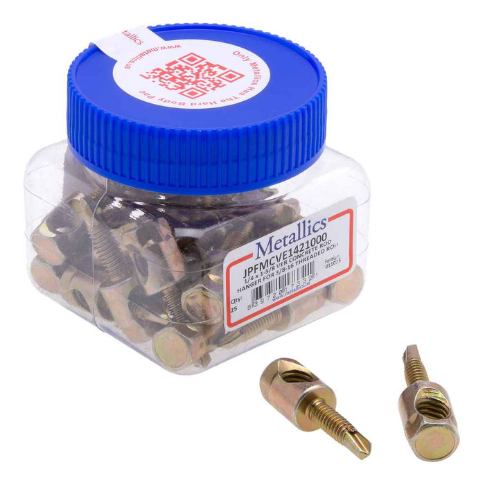 Metallics JPFMCVE1421000 HangerMate 1/4 x 1-5/8 Vrtl Crt Rod Hng Ex Trd (Jar 25)