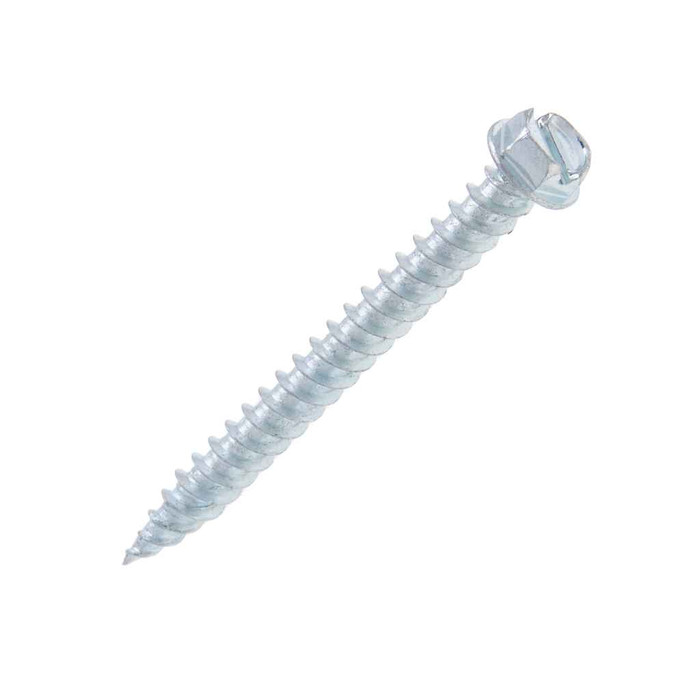 Metallics JQK60 10 x 2 in. 5/16 Hex Head Slotted Sharp Point Self-Piercing & Tapping Screws - Steel Zinc - 100qty
